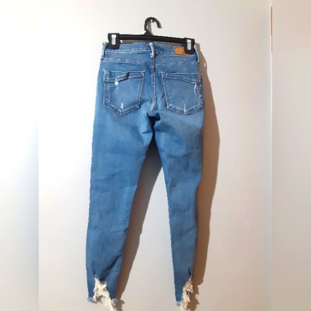 Express Performace Stretch Ankle Legging Mid Rise Jeans Distressed Size 2S/2C - Picture 4 of 8